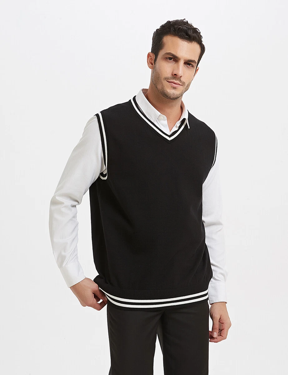 Men's white hotsell sleeveless sweater vest