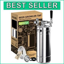 Stainless Steel Mini Keg System with CO2 Regulator - 128oz Freshness Guaranteed