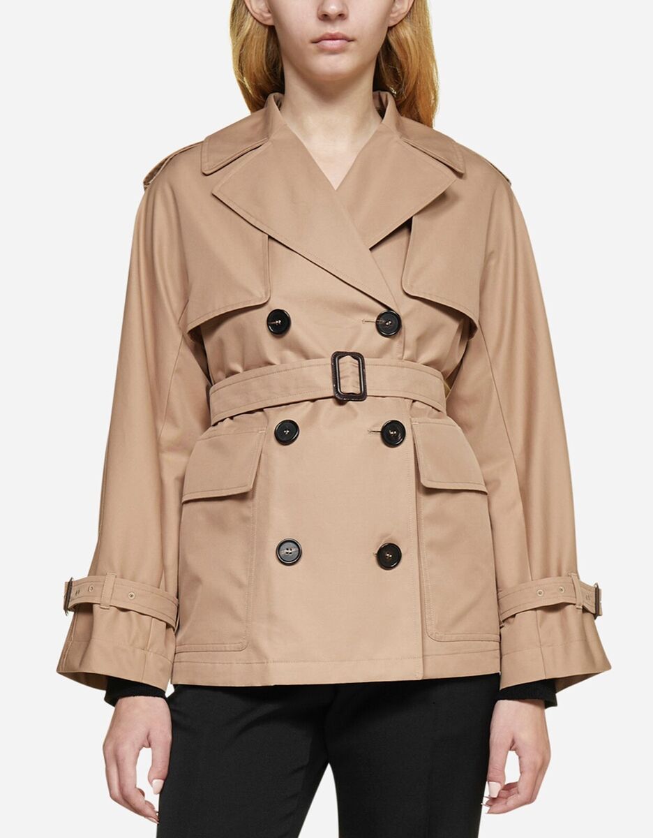 Max Mara The Cube CTRENCH Short Gabardine Trench Coat in Max Mara The Cube CTRENCH Short Gabardine Trench Coat in