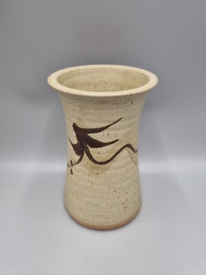 Eine große taillierte Studiokeramik Zylinder Vase, beeindruckte Herstellermarke.