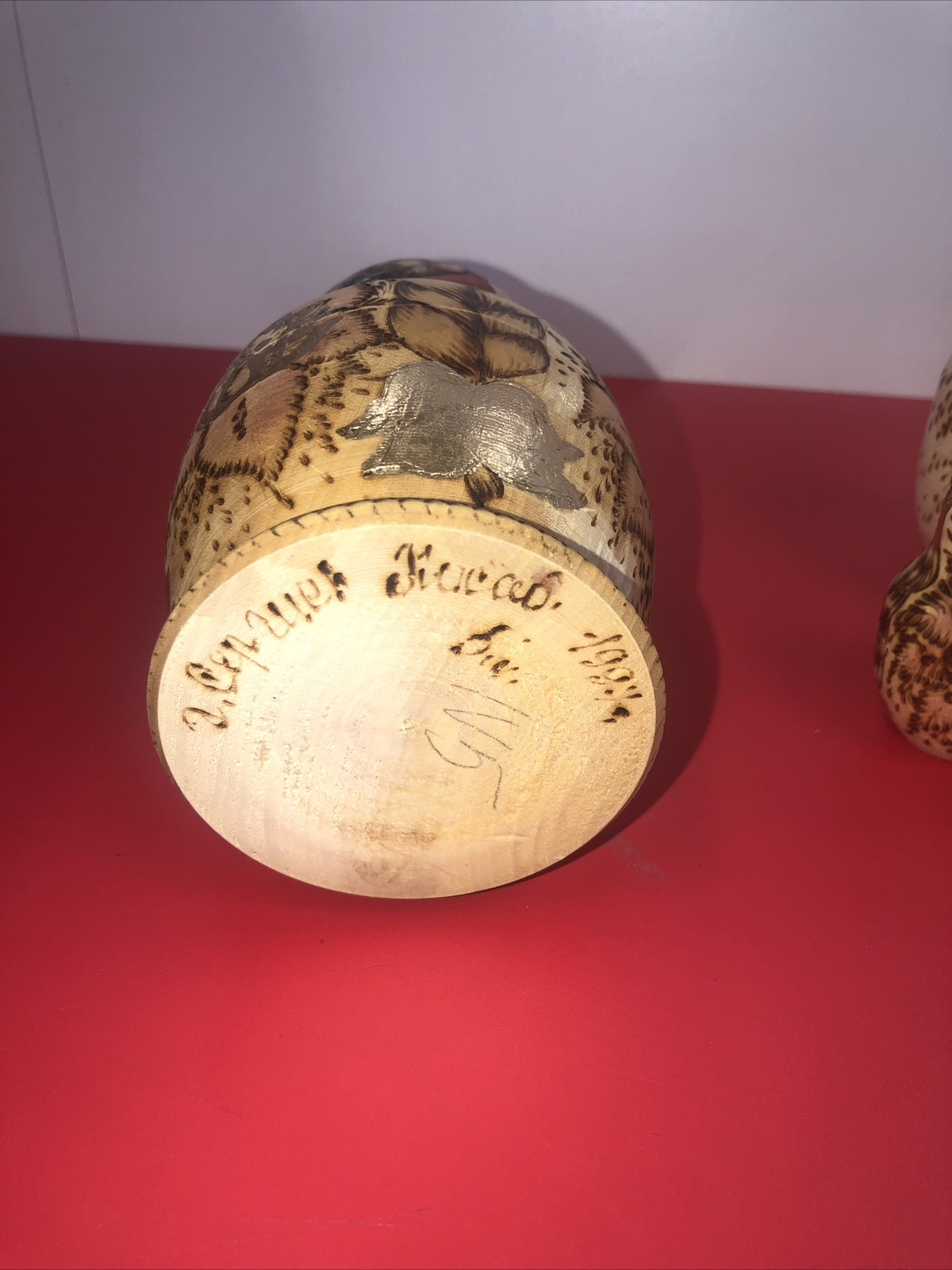 Beautiful Ornate Matryoshka Russian Nesting Dolls Hand Painted Wood Art 5 Pieces