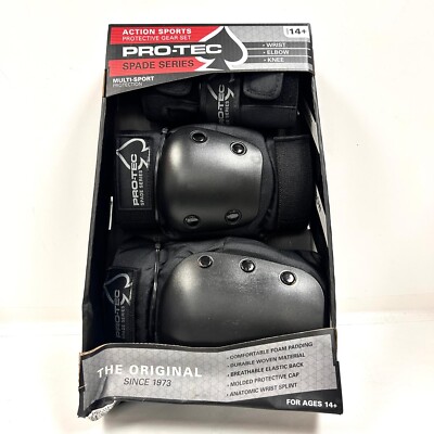 PRO-TEC Wrist Elbow Knee Pad Guards for Skateboard Roller Skate Scooter Ages 14+