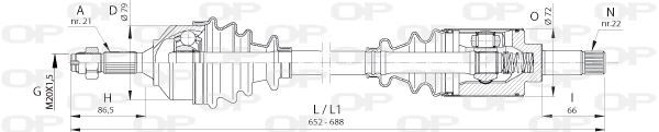 Cardan avant gauche pour Citroën C3 I et C2 1.4 HDi transmission robuste