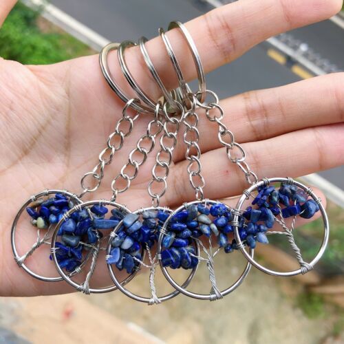 5pcs Amethyst Yoga Gems Stone Tree Of Lfe Pendants Rek Healng