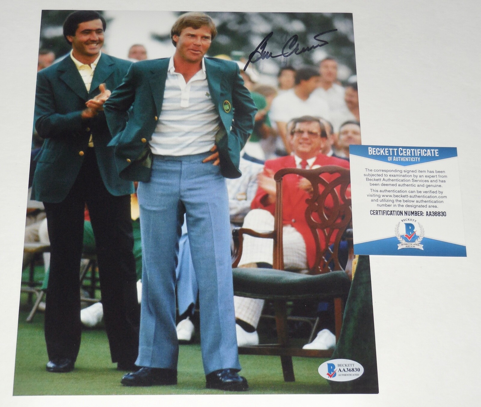 BEN CRENSHAW AUTOGRAPHED 8X10 COLOR PHOTO (GOLF HALL OF FAME) - BECKETT COA! 
