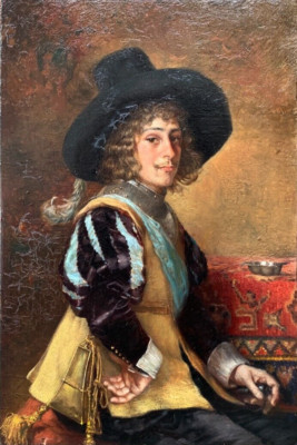 Ölgemälde Edmond Louyot Frankreich (1861-1920) dat. 1897 Portrait eines Mannes