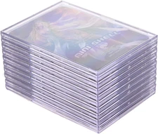 Trading Card Sleeves Hard Plastic Clear Case Holder 10 Baseball Cards Topload +