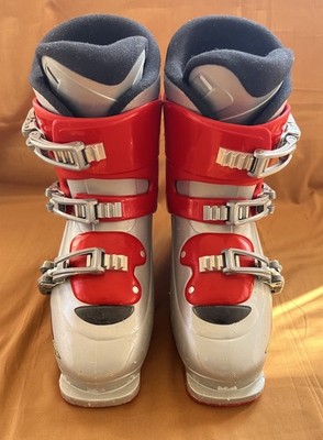 Salomon T3 Downhill Alpine Ski Boots Gray/Redv 23/23.5 276mm (Size 5-6)