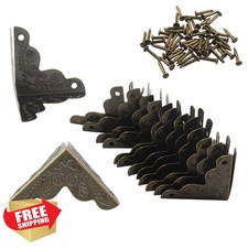 ISDVBUY 12 Pack Bronze Metal Box Corner Protectors