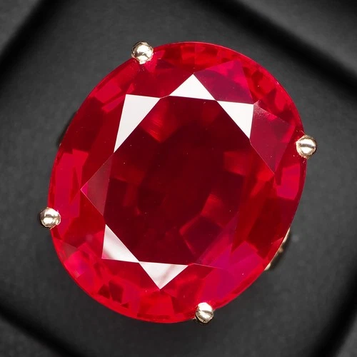 SCARLET CORE RED TOURMALINE 26.35CT SOLITAIRE UNISEX 925 SILVER ROSE TONE RINGS