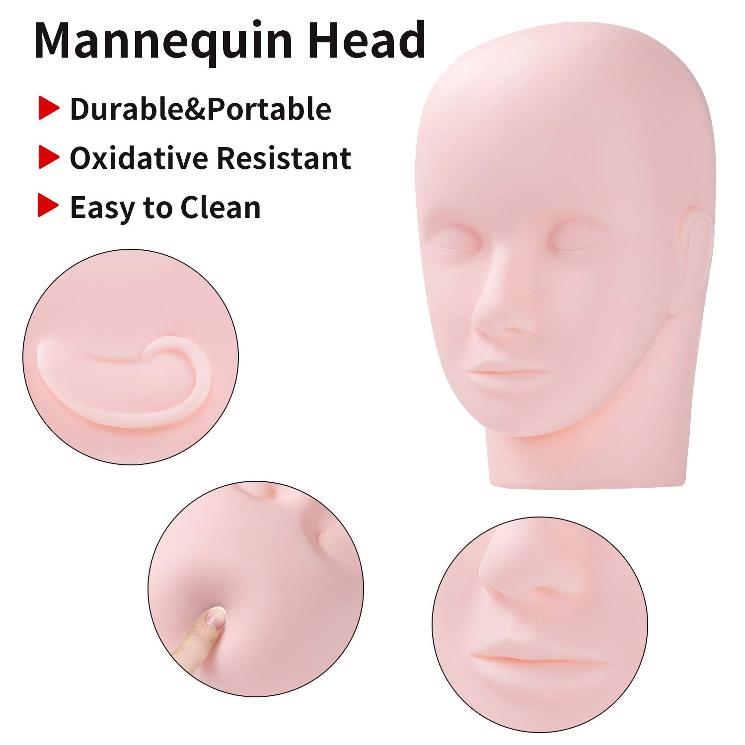 Pro Training Mannequin Flat Head Practice Make Up Eye Lashes Eyelash ...