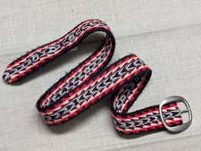 vintage NATIVE AMERICAN handcrafted 34-36 wool belt INDIAN PRINT western woven