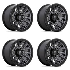 Set 4 Fuel D825 Traction 17x9 5x5 Matte Gunmetal Black Ring Wheels 17 -12mm