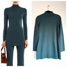 NWT Ser.o.ya Women's Romina Mock Neck Knit Long Top in Forest Green Size Small