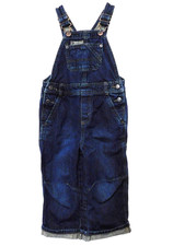 Genuine Kids Osh Kosh 3T Bib Overalls Blue Denim Carpenter Cuffed Cotton
