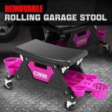 Detachable Stool Heavy Duty Mechanic Rolling Work Shop Seat w/ Tool Tray Purple