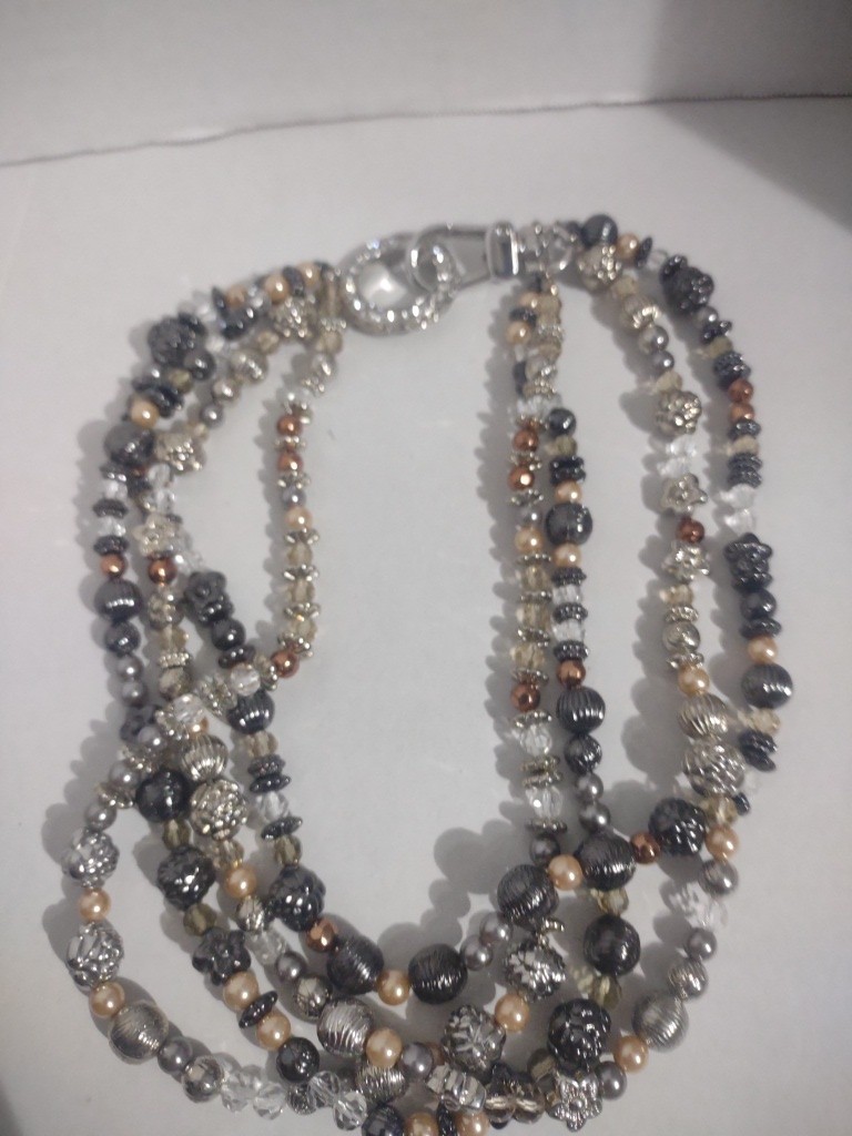 Statement Bead sparkling Multi Strand Necklace  /… - image 3
