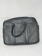 Hugo Boss Signature Laptoptasche / Aktentasche – Leder – Anthrazit/Schwarz – NEU