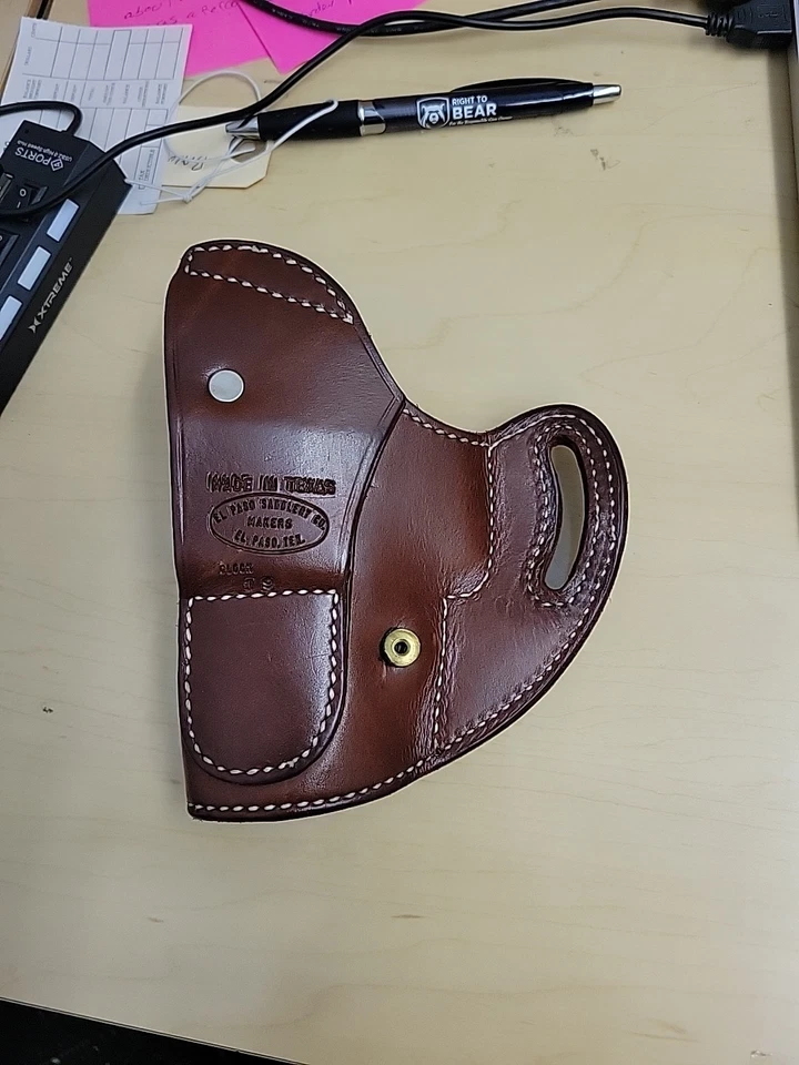 Funda de cuero para talabartería El Paso doble agente GLOCK 19/17 OWB nueva derecha Foto 2 de 4