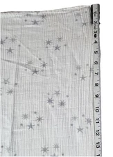 ADEN + ANAIS Cotton Muslin Dream Baby Blanket White Gray Starburst Print 40x44