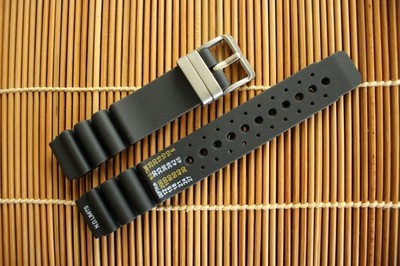 CITIZEN SILVER BUCKLE 20MM N D LIMITS BLACK RUBBER DIVER SAILOR WATCH BAND STRAP