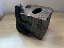 Avanti Linens Black Bear Lodge Tissue Box Cover 2014 Open Box/Brand New