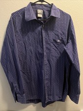 Lacoste Mens Blue Striped Long Sleeve Button Up Shirt F5182 Size 45