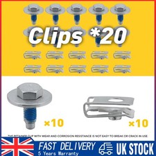 20x Car Body Bolts Screw Fastener Fender M6-1.0x 13mm Long-10mm Washer U Nuts Uk