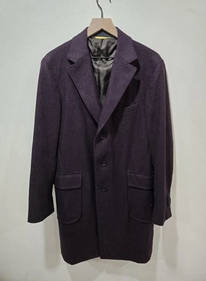 Canali Kei Aubergine Wool Overcoat IT 54R US 44R $1,995
