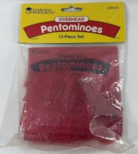  Vtg 1994 12pc Set PENTOMINOES Learning Resources Overhead Blocks LER 0415, NEW