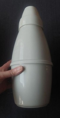 Vintage ISOVAC Thermosflasche hellgrau / beige - Retro Camping 70er Jahre