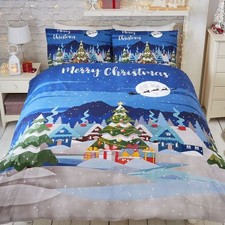 Image of Bedlam Glow In The Dark Christmas Reversible Duvet Cover Set, Multi