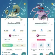 Pokémon Go -- Shiny Gigantamax Kingler - tra de 1 mill dust 