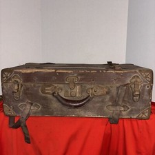 Antique Hard Chest 23&rdquo; X 7.5&rdquo; X 12&rdquo;- Belts Degraded& Missing- No Key- EstateFind