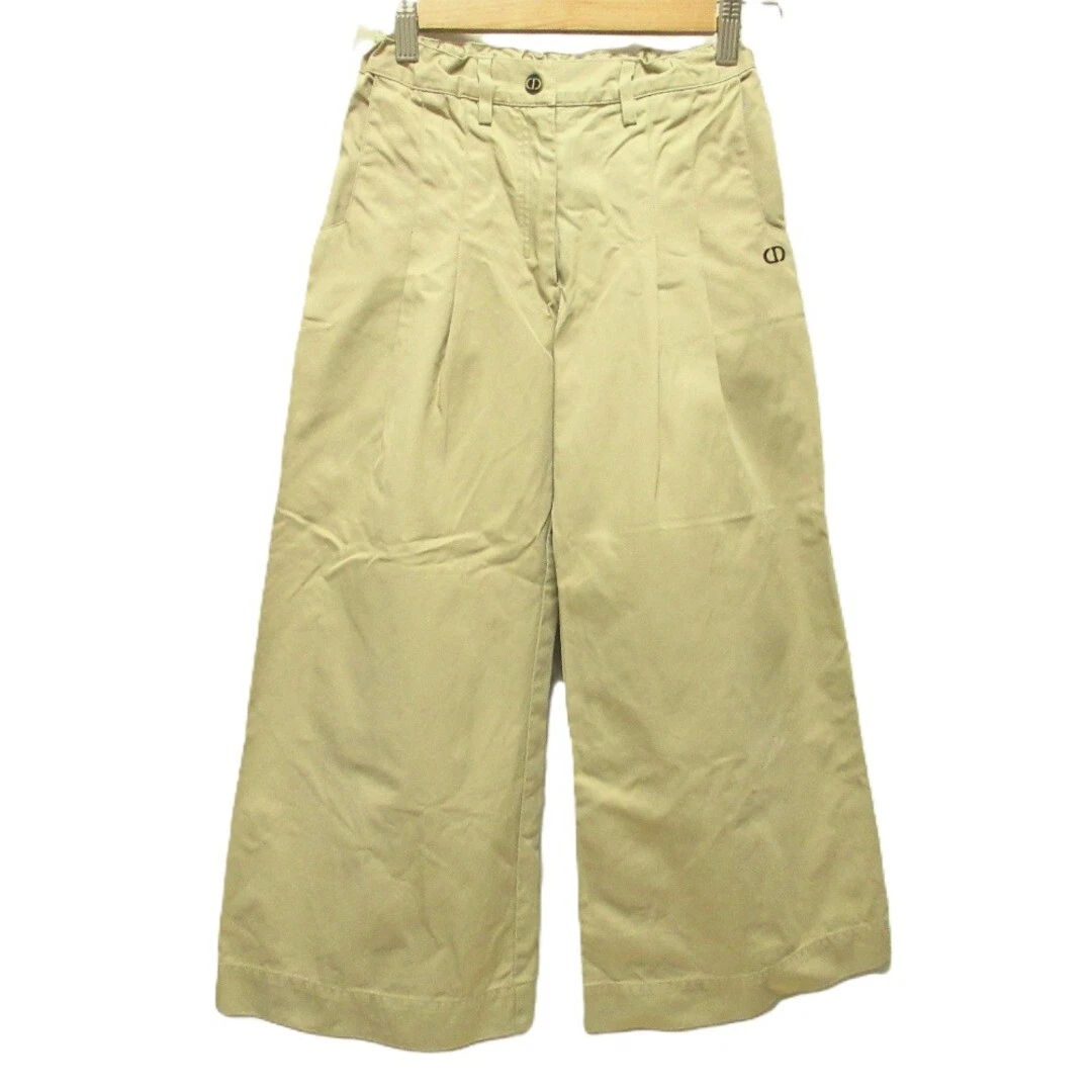 Pantalon chino large Christian Dior 100% coton logo broderie enfant taille 12 beige