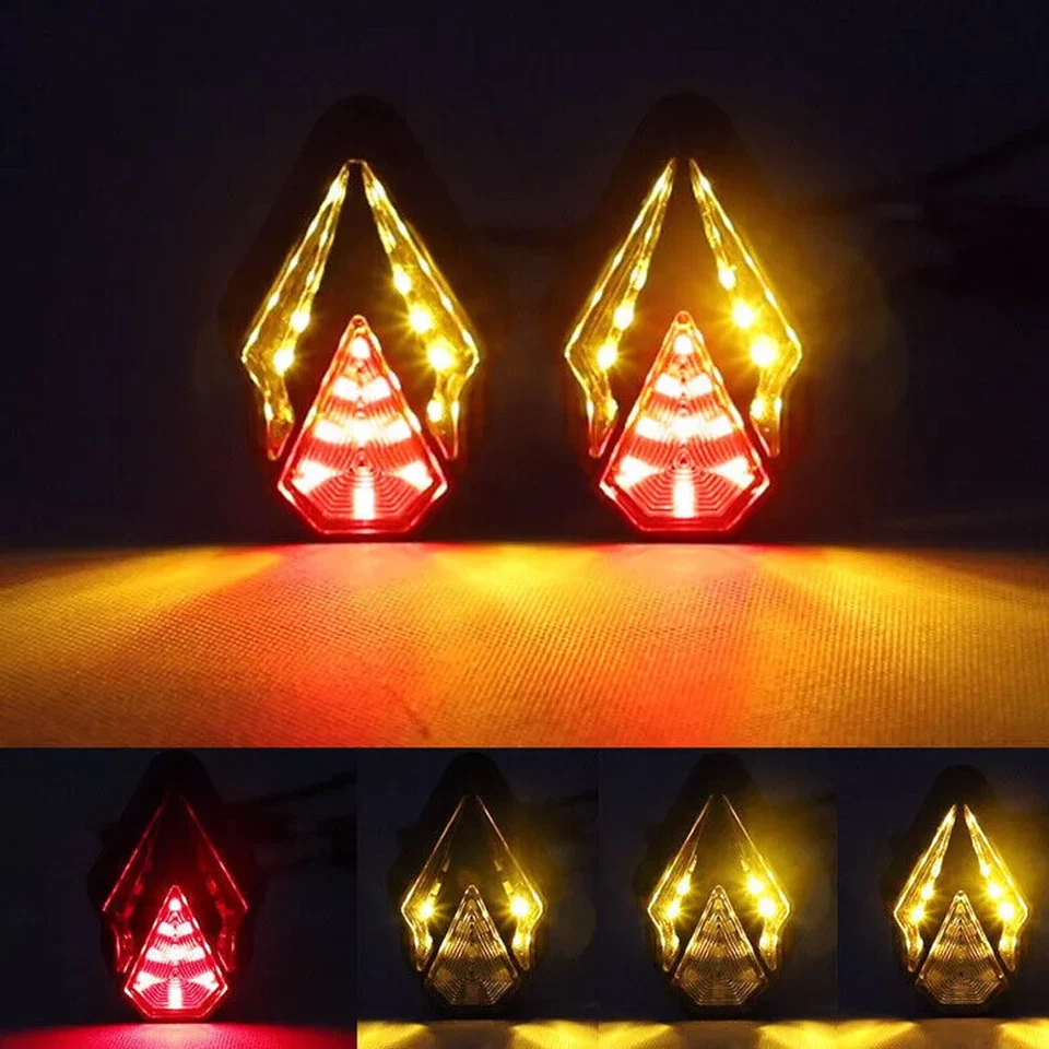 Luz intermitente indicadora de señales de giro LED de montaje empotrado para motocicleta 4 piezas para Honda Foto 3 de 4