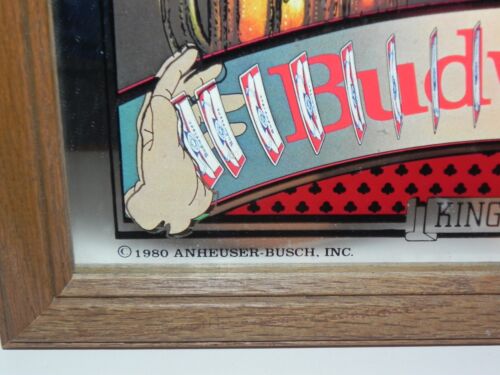 BUDWEISER 1980 ~ KNOW WHAT YOU'RE HOLDING Mirror 19.5 in. x 13.75 in. Poker - Picture 2 of 4