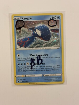 2X SWIRL 036/159 Kyogre Pokémon Promo Cosmos Holo Crown Zenith BB