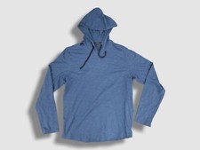  166 Vince Men's Blue Drawstring Long Sleeve Slub Hoodie Sweater Size L