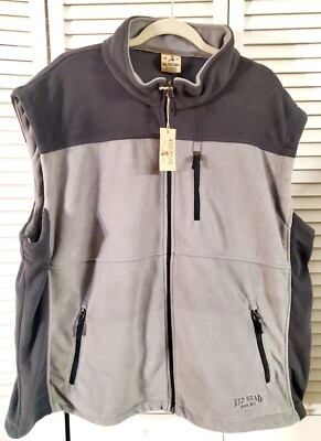 RED HEAD Charcoal & Grey Fleece Hunting Fishing Zip Vest NWT Size 3XL