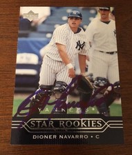 DIONER NAVARRO 2004 UPPER DECK ROOKIE RC AUTOGRAPHED SIGNED AUTO YANKEES 237 