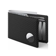 Men Wallet with Airtag Holder Genuine Leather Bifold Wallet for Air Tag New Gift