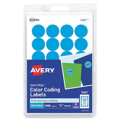 Avery 727825461 Avery  Light Blue Removable Print Or Write Color Coding Labels