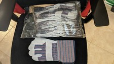 10 Pairs Leather Working Gloves Palm Safety Split Cowhide Welding Cuff Large