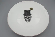 Harvest Green Studio Halloween Skull Dinner Plates Top Hat Gothic - Set Of Four