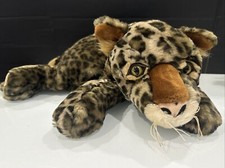 FAO Schwarz Cheetah Dark Leopard Plush Floppy Stuffed Animal 27  Rare VTG Y2K