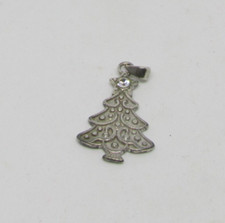 925 Sterling Christmas Tree Pendant with Crystal at Star 2.3 Grams Charm