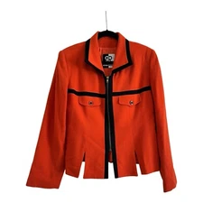 Rina Rossi Retro 80s Style Zipper Blazer Jacket