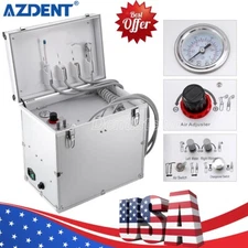 Portable Dental Mobile Delivery Unit Air Compressor Suction Syringe System 4Hole