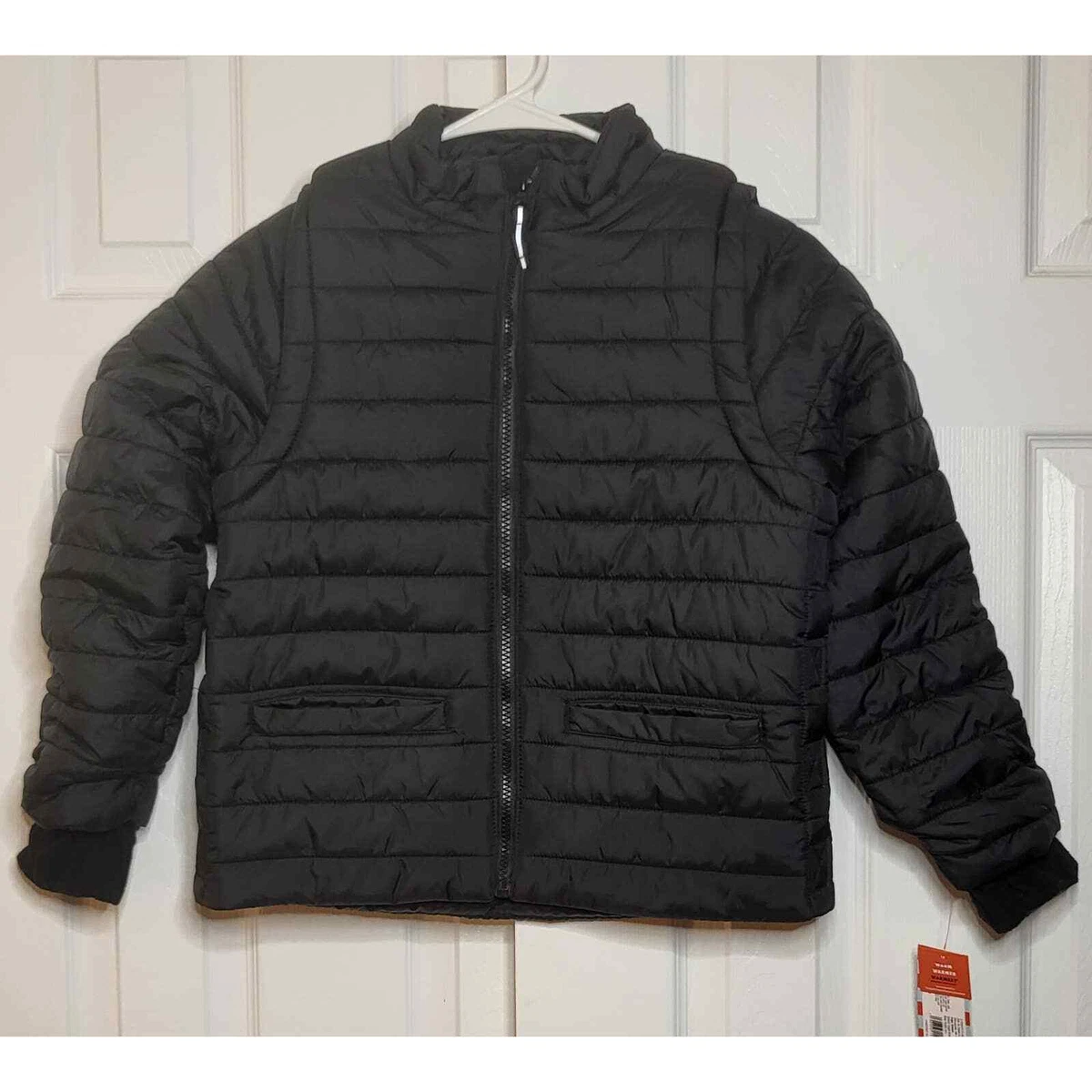 Black puffer jacket store size 8